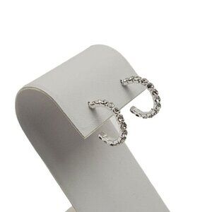 925 Silver Hoop Rhinestone Earrings